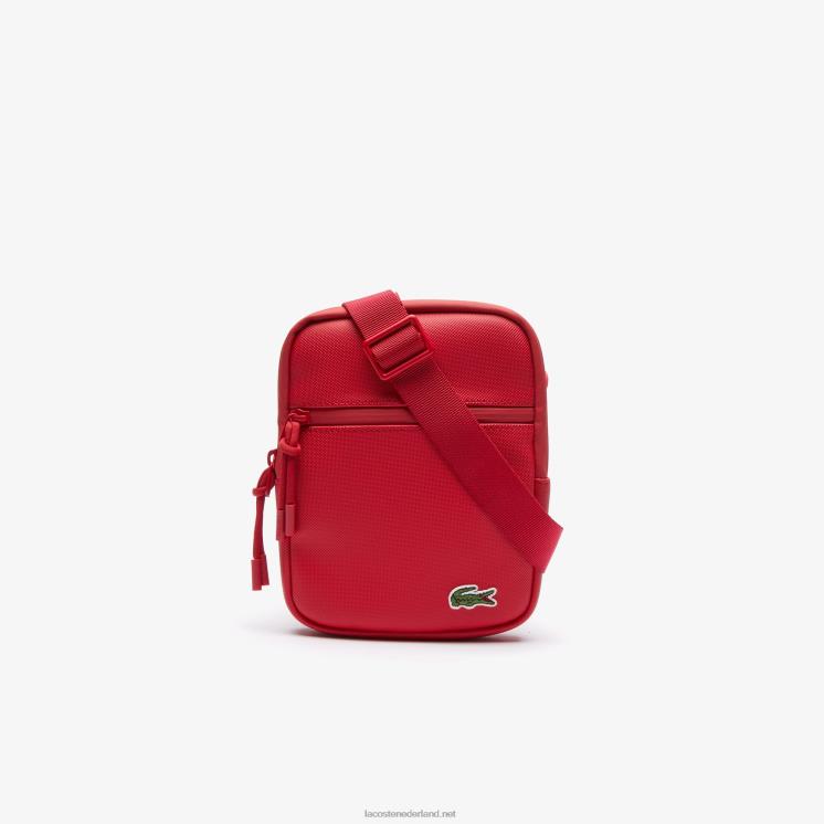Lacoste lcst gecoat canvas kleine platte crossbody tas 0828H2017 rood 240 280 Heren