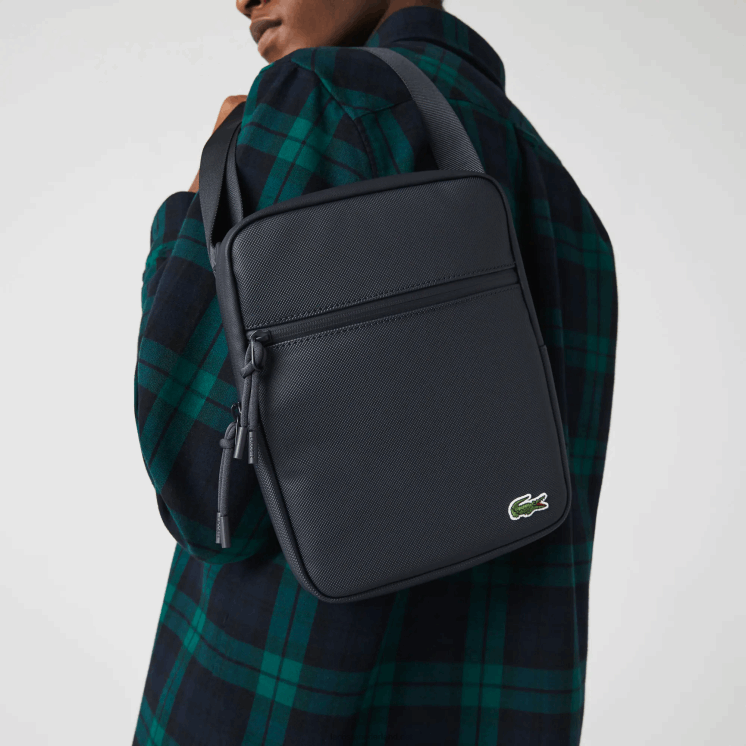 Lacoste lcst medium petit piqué cross-over tas met ritssluiting 0828H2012 verduistering b88 Heren