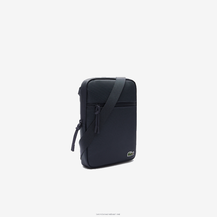 Lacoste lcst medium petit piqué cross-over tas met ritssluiting 0828H2012 verduistering b88 Heren