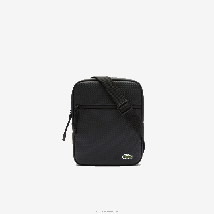 Lacoste lcst medium petit piqué cross-over tas met ritssluiting 0828H2013 zwart 000 Heren