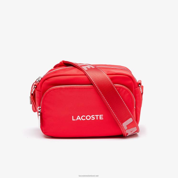 Lacoste merk nylon crossbody tas 0828H2071 pompier wit k08 Heren
