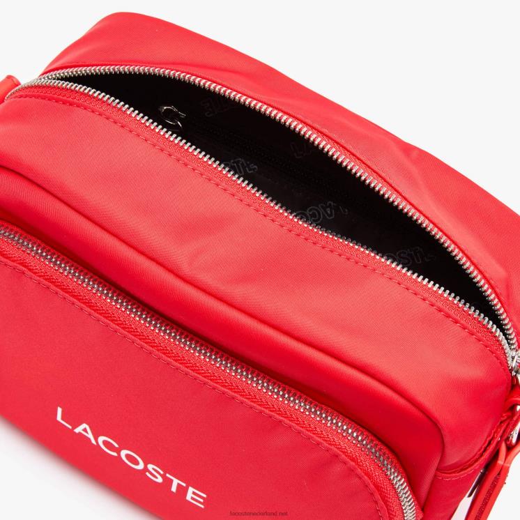 Lacoste merk nylon crossbody tas 0828H2071 pompier wit k08 Heren