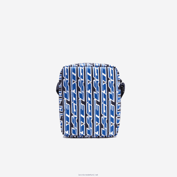 Lacoste neocroc verticale messenger bag met logoprint 0828H1974 zwart-wit l63 Heren