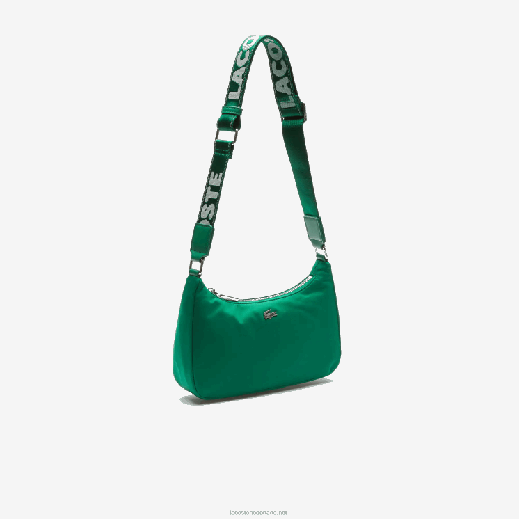 Lacoste nylon schoudertas met metalen krokodil merkband 0828H2019 zomer wit j28 Heren