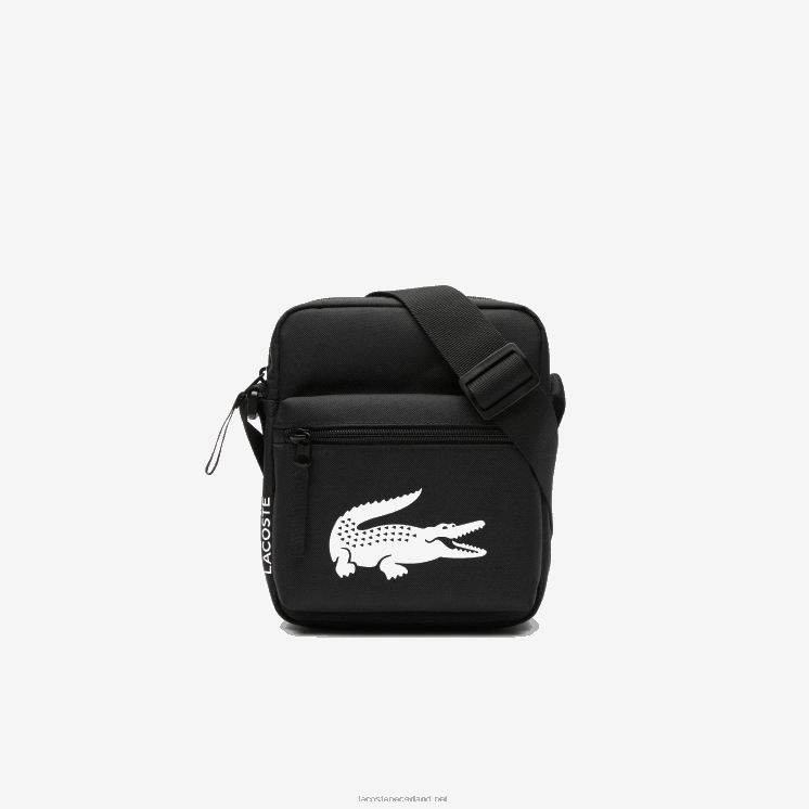 Lacoste schoudertas van gerecyclede vezels 0828H1998 zwart 000 Heren