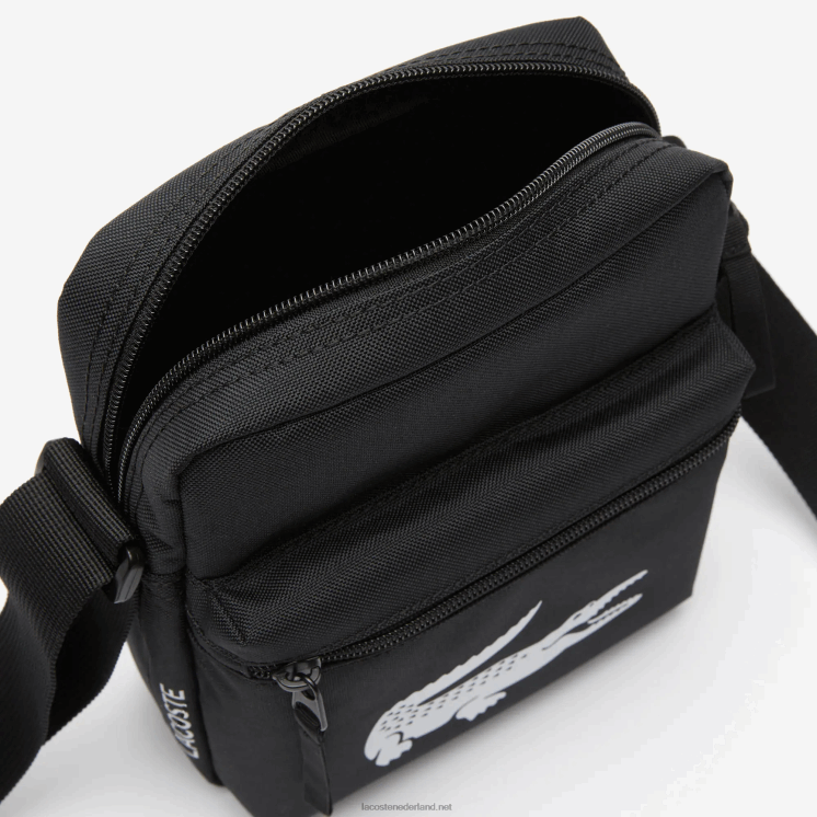 Lacoste schoudertas van gerecyclede vezels 0828H1998 zwart 000 Heren