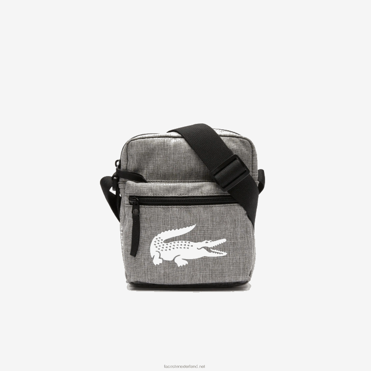 Lacoste schoudertas van gerecyclede vezels 0828H2000 gris chine a39 Heren