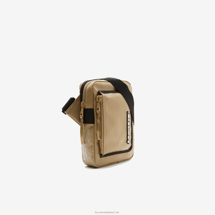 Lacoste tas met rits en contrasterend detail 0828H1962 leeuw zwart m21 Heren