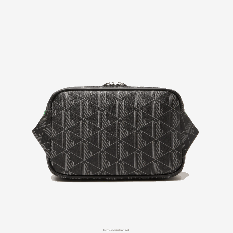 Lacoste the blend crossbodytas met monogramprint: klein 0828H1961 mono noir gris estragon l83 Heren