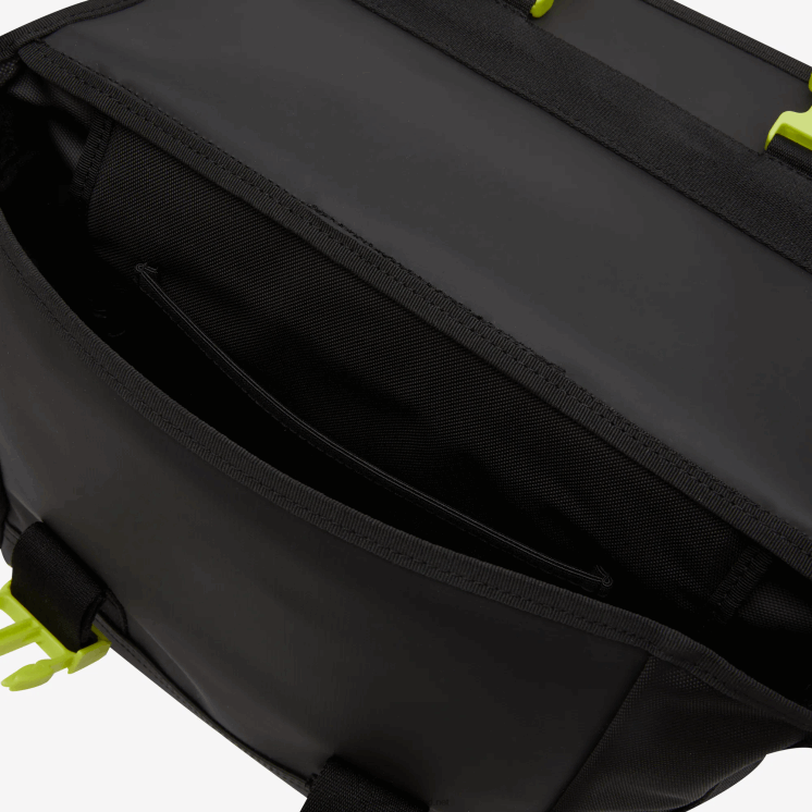 Lacoste waterafstotende messengertas met kenmerkende print 0828H2036 zwarte limoen k68 Heren