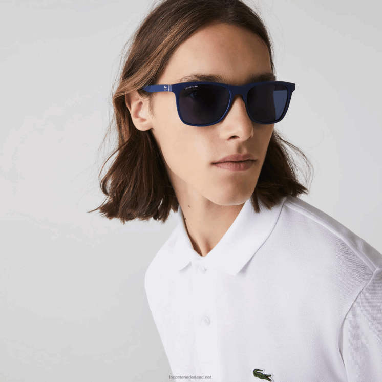 Lacoste gemodificeerde rechthoek l.12.12 premium zonnebril 0828H1928 blauw 424 Heren