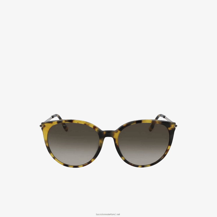 Lacoste ovale acetaat la piquee zonnebril 0828H2201 havanna brn 214 Heren