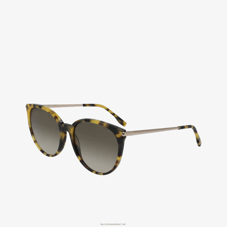 Lacoste ovale acetaat la piquee zonnebril 0828H2201 havanna brn 214 Heren