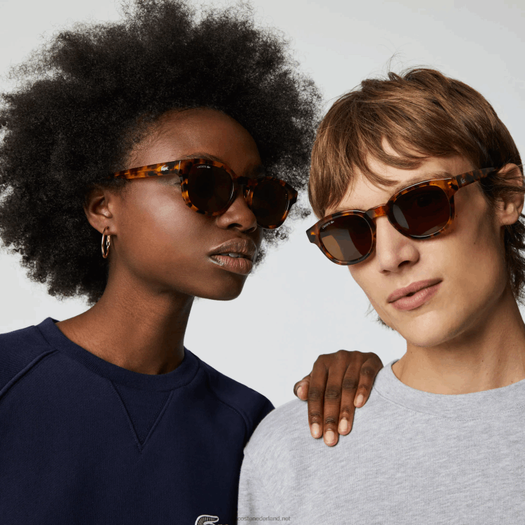 Lacoste ovale bio-acetaat National Geographic zonnebril 0828H2317 havanna brn 214 Heren
