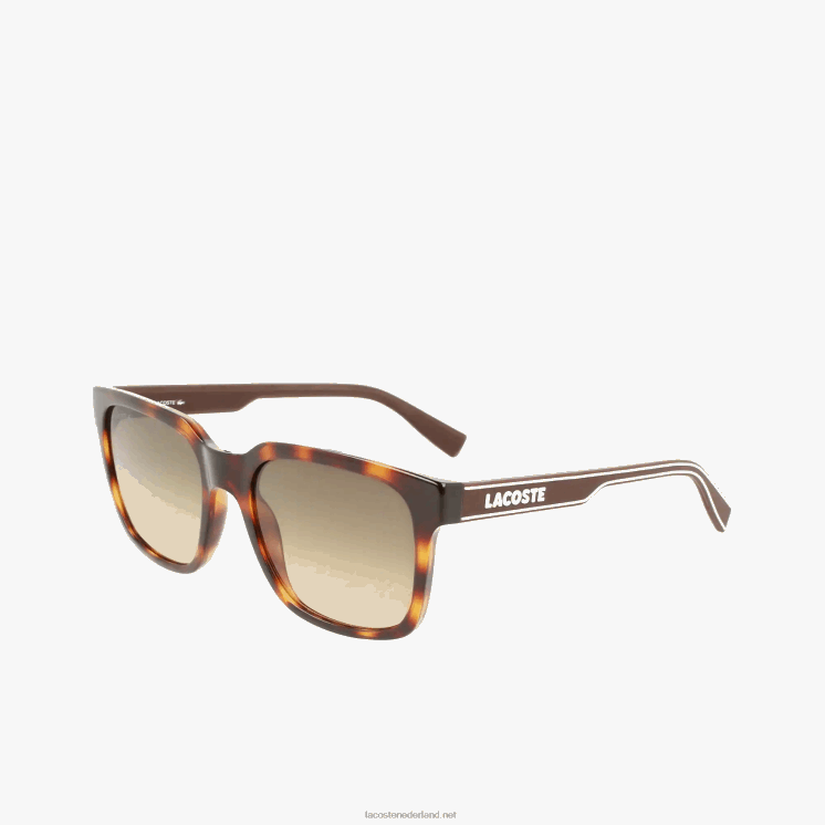 Lacoste rechthoek actieve lijn zonnebril 0828H2282 donker havana 230 Heren
