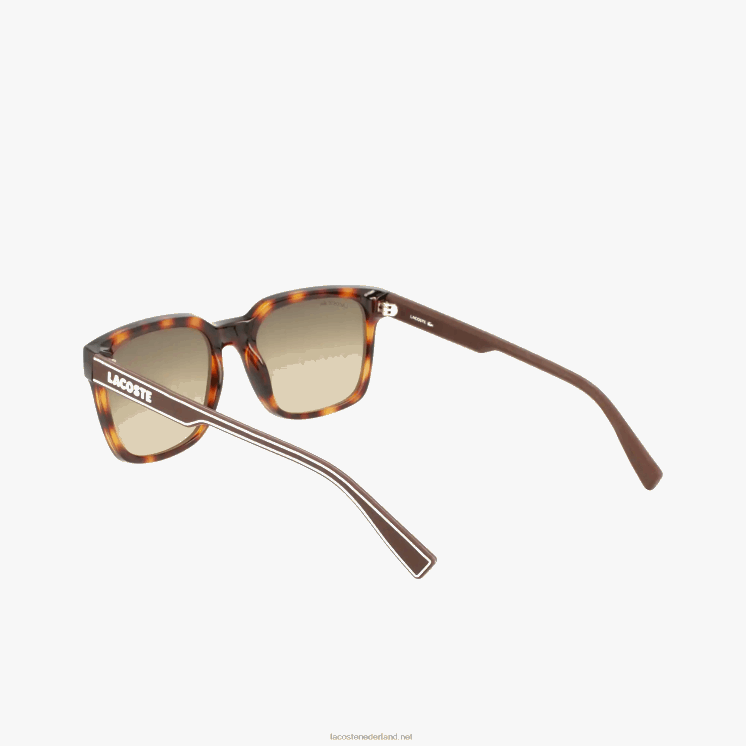 Lacoste rechthoek actieve lijn zonnebril 0828H2282 donker havana 230 Heren