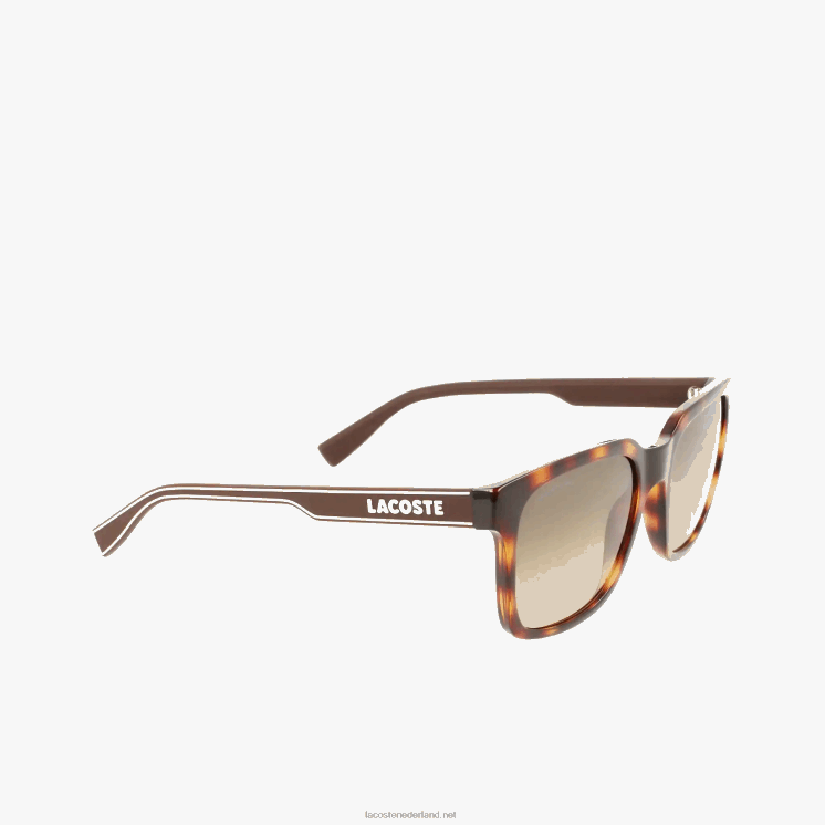 Lacoste rechthoek actieve lijn zonnebril 0828H2282 donker havana 230 Heren