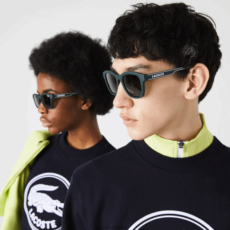 Lacoste rechthoek actieve lijn zonnebril 0828H2306 mat groen 301 Heren