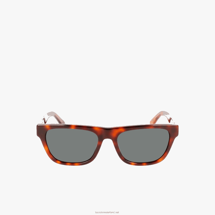 Lacoste rechthoekige acetaat l.12.12 zonnebril in schaalstijl 0828H2183 havanna 240 Heren