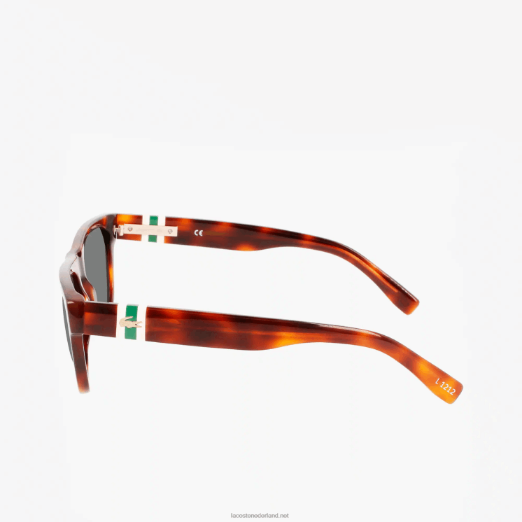 Lacoste rechthoekige acetaat l.12.12 zonnebril in schaalstijl 0828H2183 havanna 240 Heren
