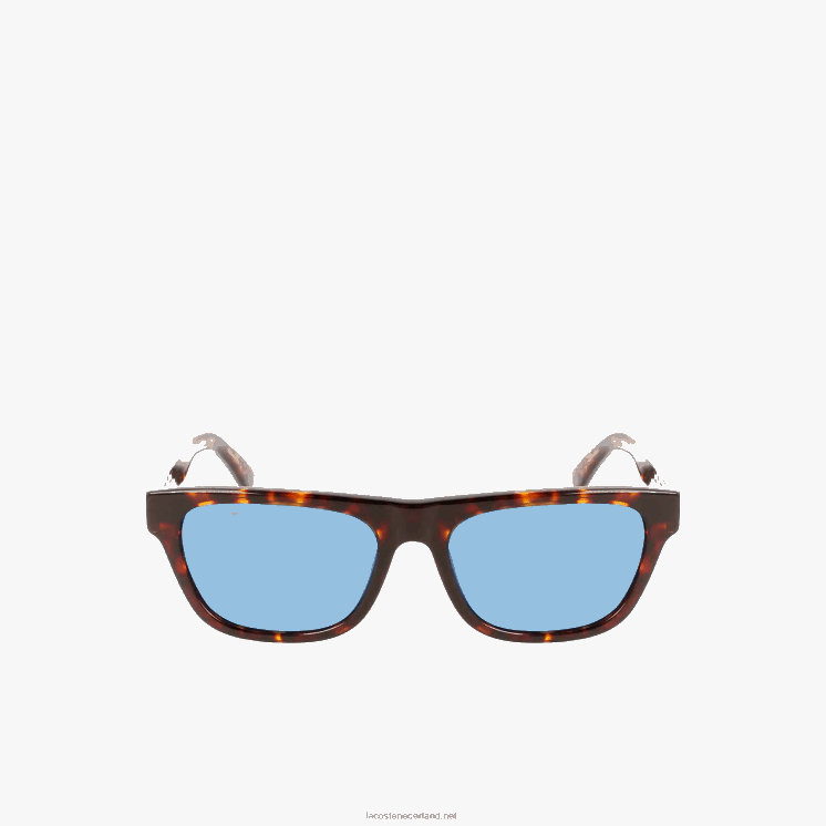 Lacoste rechthoekige acetaat l.12.12 zonnebril in schaalstijl 0828H2184 mat havana 230 Heren