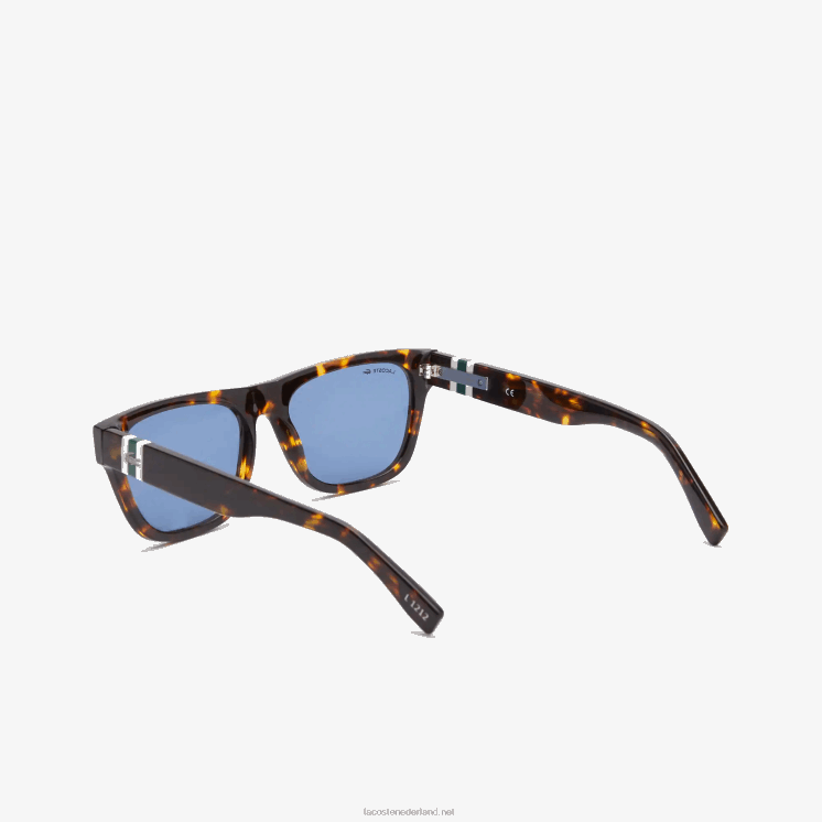 Lacoste rechthoekige acetaat l.12.12 zonnebril in schaalstijl 0828H2184 mat havana 230 Heren