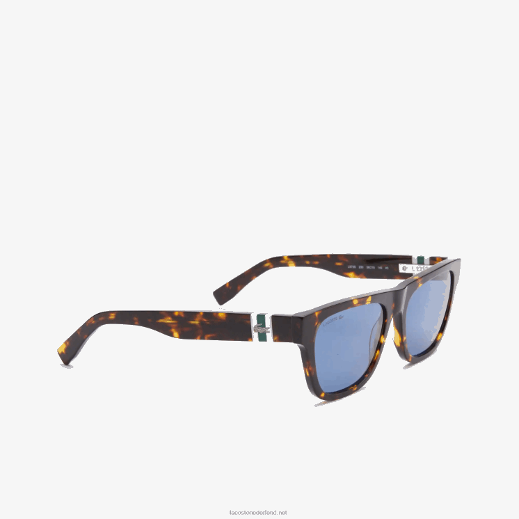 Lacoste rechthoekige acetaat l.12.12 zonnebril in schaalstijl 0828H2184 mat havana 230 Heren