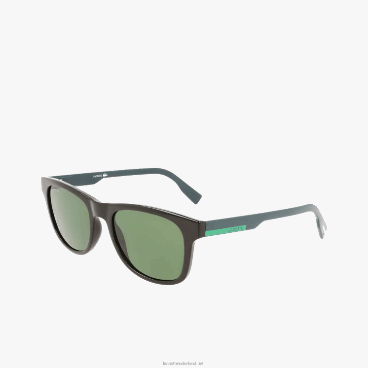 Lacoste rechthoekige zonnebril met kleurvlakken 0828H2308 matzwart 001 Heren