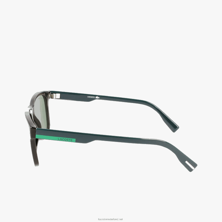 Lacoste rechthoekige zonnebril met kleurvlakken 0828H2308 matzwart 001 Heren