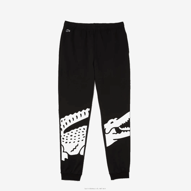 Lacoste Binnenbroek van katoenfleecemix met krokodilmotief 0828H1469 zwart wit 258 Heren