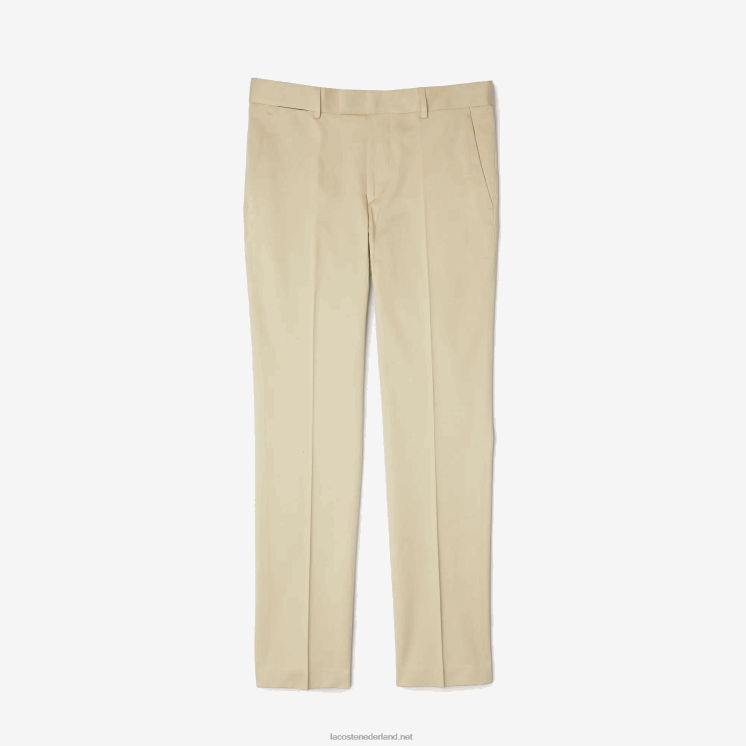 Lacoste geplooide broek van katoen en linnenmix 0828H1642 beige jaren 68 Heren