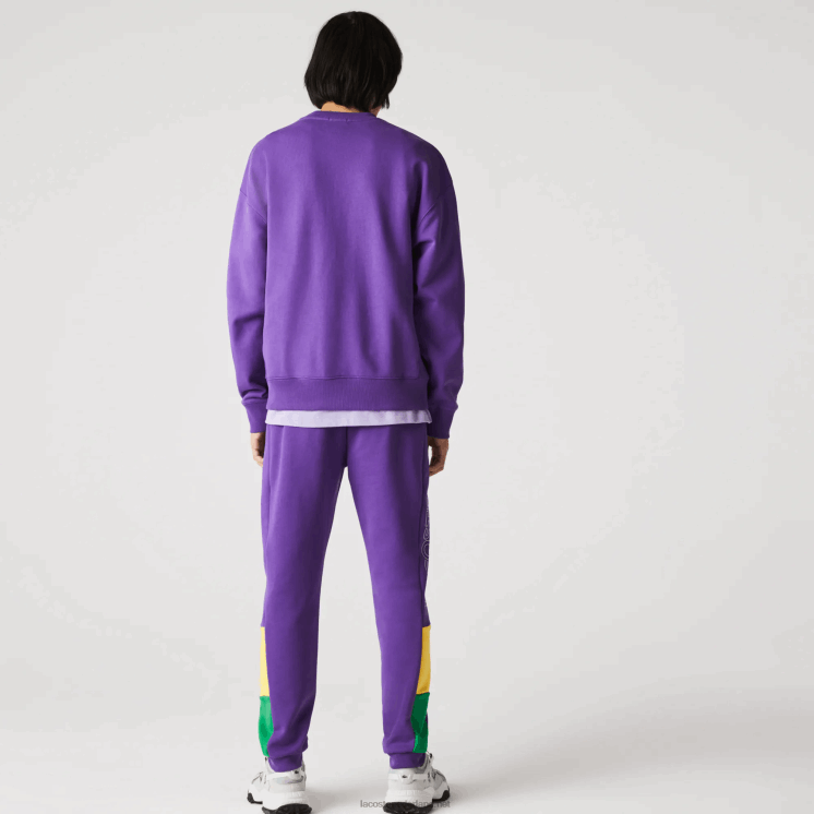 Lacoste joggingbroek met colorblock-fleece en merklogo 0828H1107 paars geel groen 1cv Heren