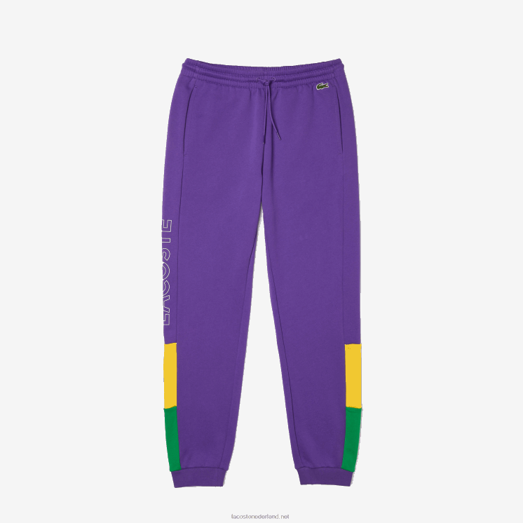 Lacoste joggingbroek met colorblock-fleece en merklogo 0828H1107 paars geel groen 1cv Heren
