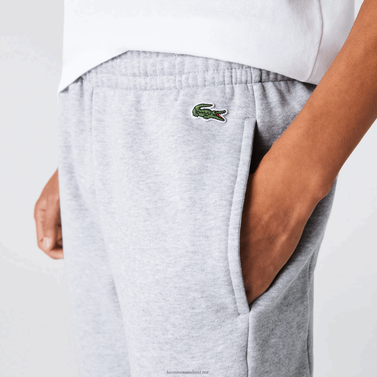 Lacoste joggingbroek met colorblock-fleece en merklogo 0828H1108 grijs chine wit zwart p0f Heren