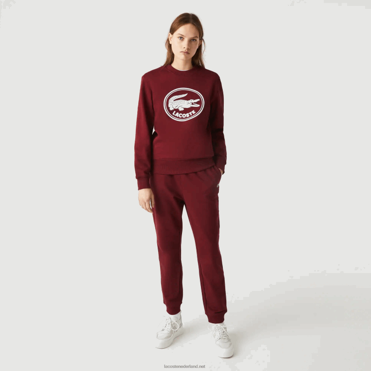 Lacoste joggingbroek van biologisch katoenfleece 0828H1207 bordeaux z7f Heren