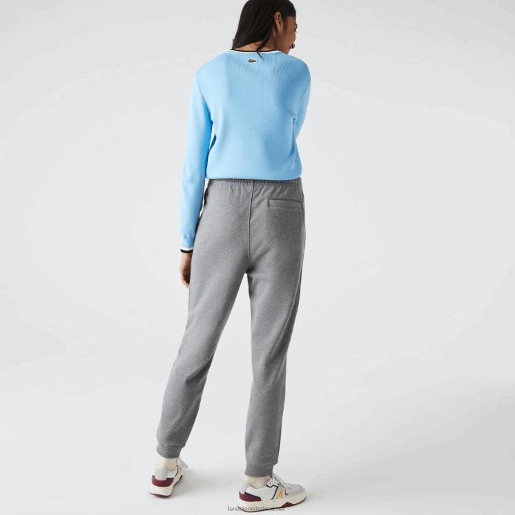 Lacoste joggingbroek van biologisch katoenfleece 0828H1208 grijze chine 1vq Heren