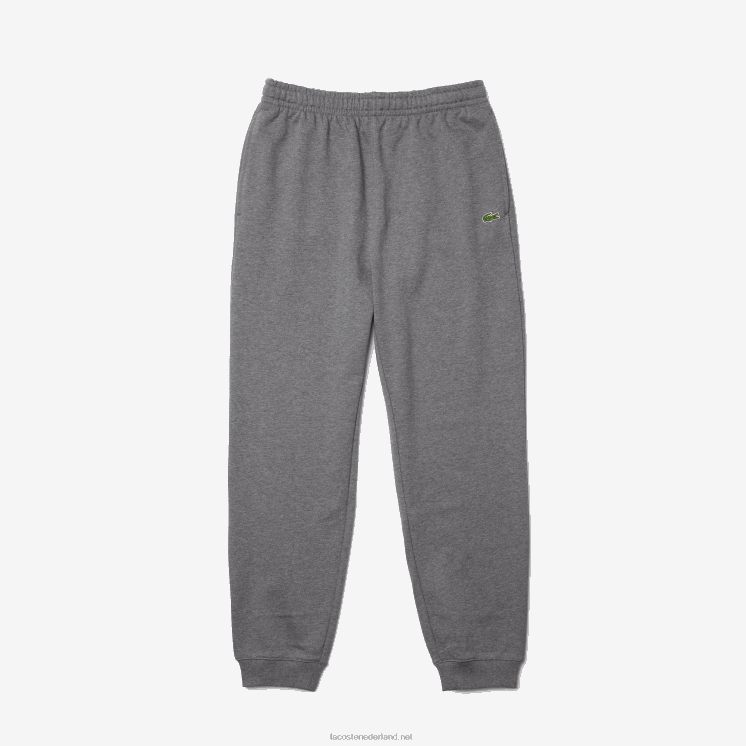 Lacoste joggingbroek van biologisch katoenfleece 0828H1208 grijze chine 1vq Heren