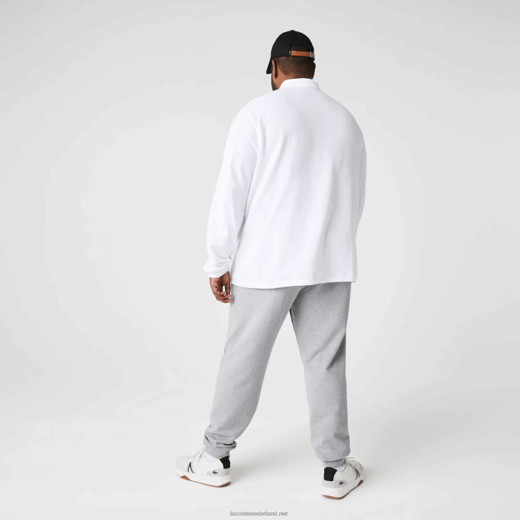 Lacoste joggingbroek van katoenfleece met handtekening en krokodillenprint 0828H1065 grijze chine 4jv Heren