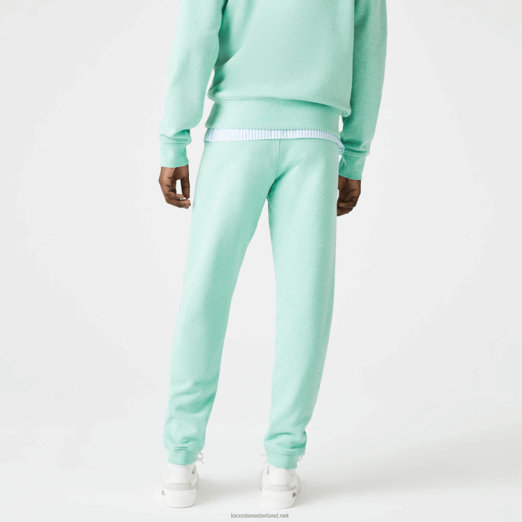 Lacoste joggingbroek van katoenfleece met handtekening en krokodillenprint 0828H1066 groen hcv Heren