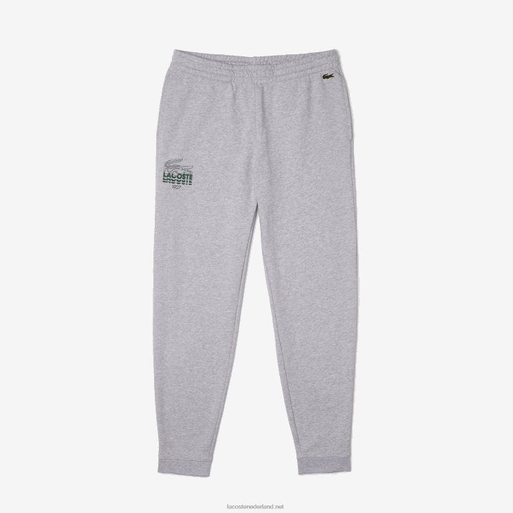 Lacoste joggingbroek van katoenfleece met krokodillenlogo 0828H1092 grijze chine ca Heren