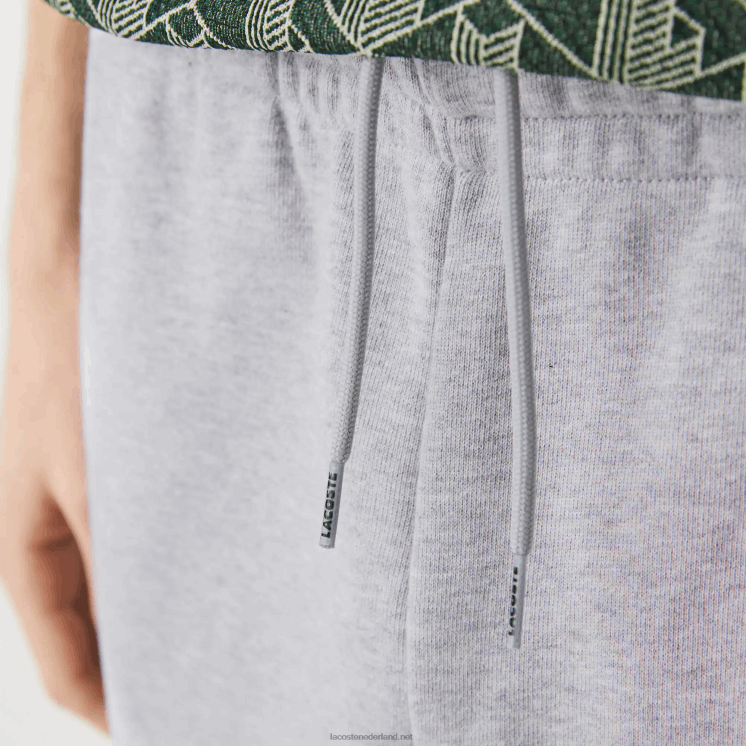 Lacoste joggingbroek van katoenfleece met krokodillenlogo 0828H1092 grijze chine ca Heren