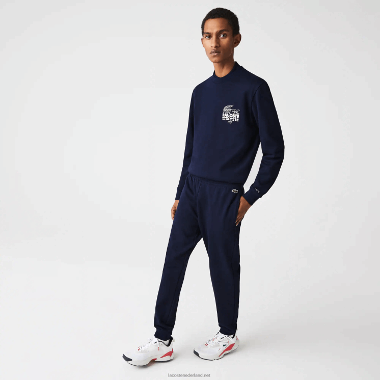 Lacoste joggingbroek van katoenfleece met krokodillenlogo 0828H1095 marineblauw 166 Heren