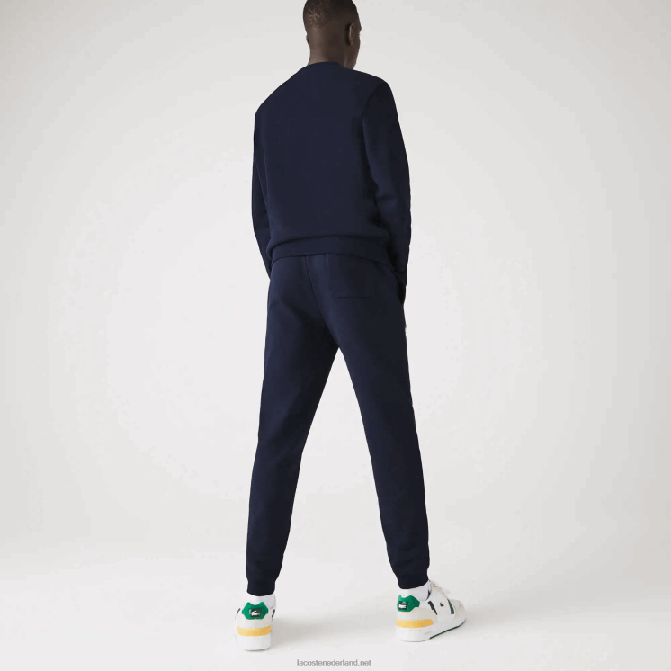 Lacoste joggingbroek van katoenfleece met krokodillenlogo 0828H1095 marineblauw 166 Heren