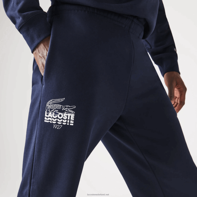 Lacoste joggingbroek van katoenfleece met krokodillenlogo 0828H1095 marineblauw 166 Heren