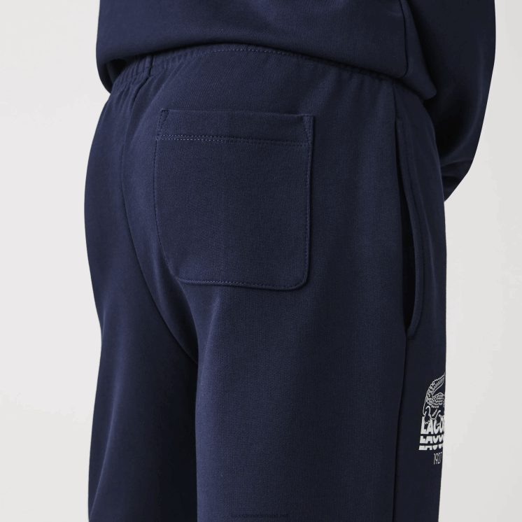 Lacoste joggingbroek van katoenfleece met krokodillenlogo 0828H1095 marineblauw 166 Heren
