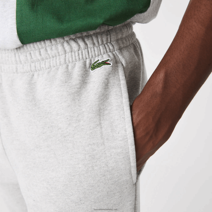 Lacoste joggingbroek van katoenfleecemix met kleurvlakken 0828H1179 grijs chine blauw groen hkb Heren