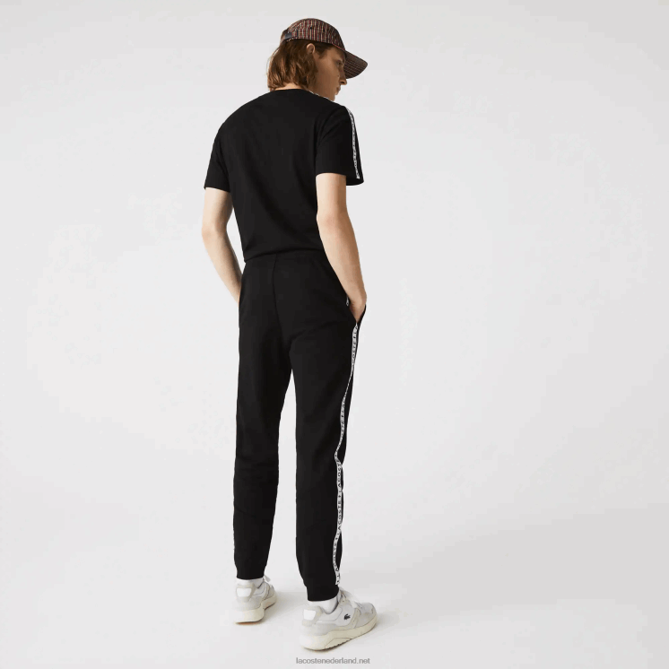 Lacoste kenmerkende gestreepte colorblock fleece joggingbroek 0828H1147 zwart 8vm Heren