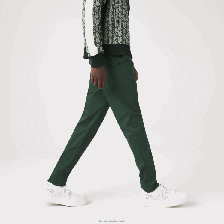Lacoste nieuwe klassieke slim fit broek van stretchkatoen 0828H1655 groen 5hx Heren