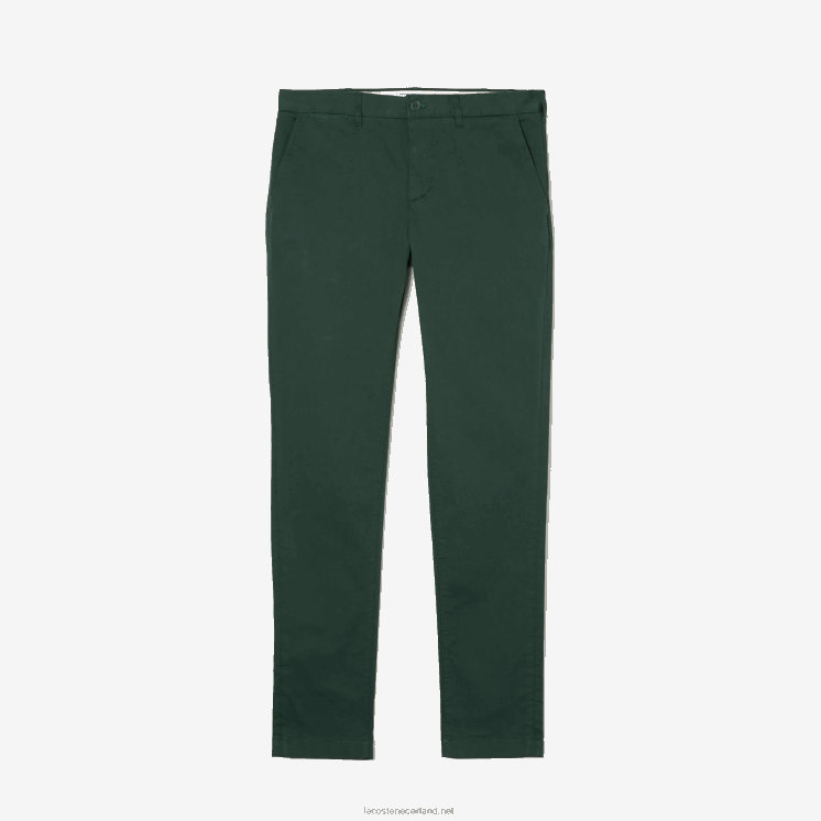 Lacoste nieuwe klassieke slim fit broek van stretchkatoen 0828H1655 groen 5hx Heren