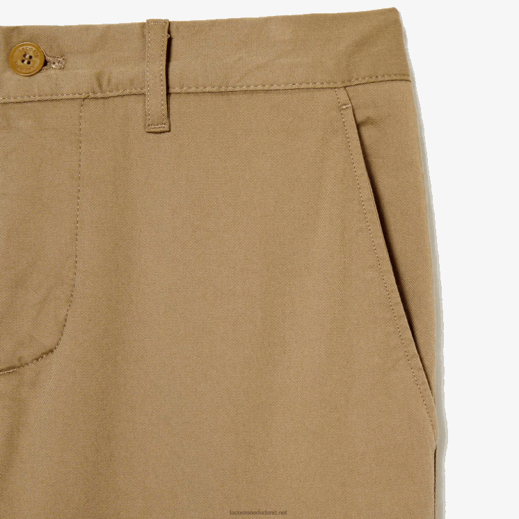 Lacoste nieuwe klassieke slim fit broek van stretchkatoen 0828H476 beige cb8 Heren